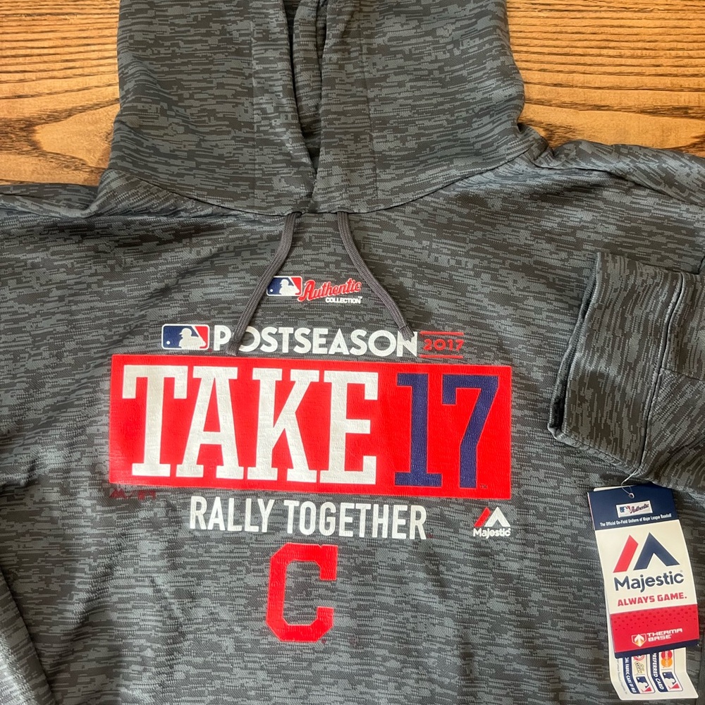 Majestic 2017 MLB Playoffs Authentic Collection Cleveland Indians Sweatshirt